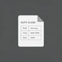 Duty class sheet request
